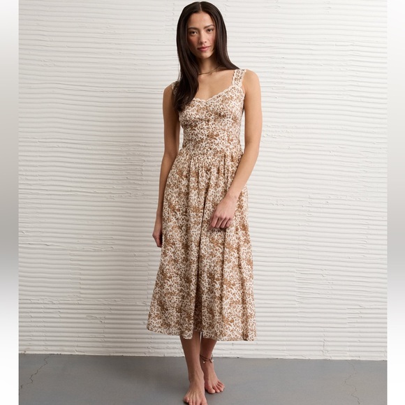 NWT American Eagle Sweetheart Corset Midi Dress - Picture 2 of 15